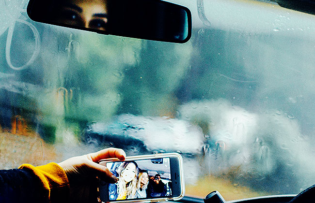 Snapchat dans la voiture