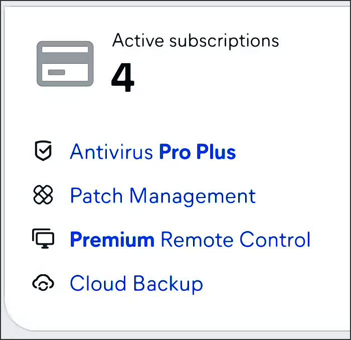 souscriptions actives avast