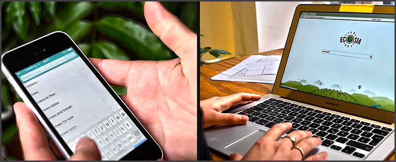 Faire des recherches sur ecosia