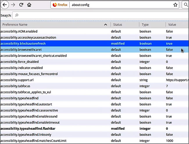 Firefox About:config