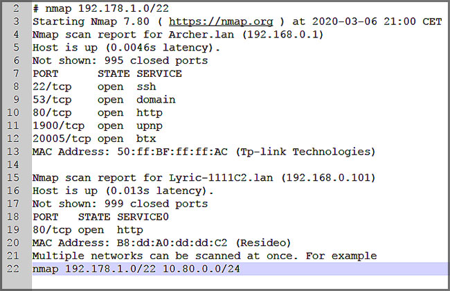 Nmap analyse réseau