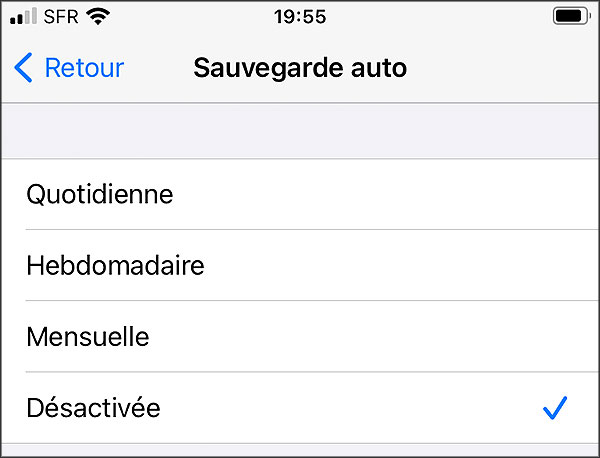 sauvegarde automatique des discussions whatsapp