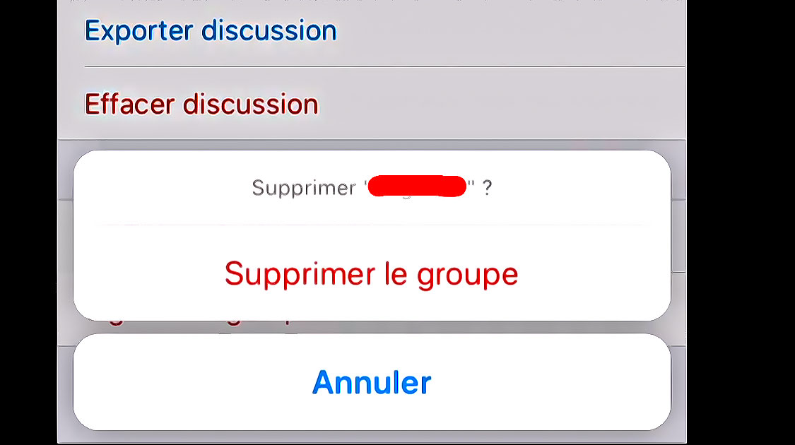whatsapp supprimer un groupe