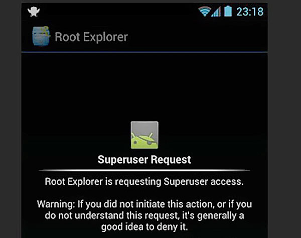 accès superuser sur un android rooté
