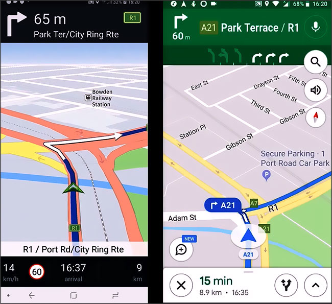 Comparaison HereweGo et Googlemaps
