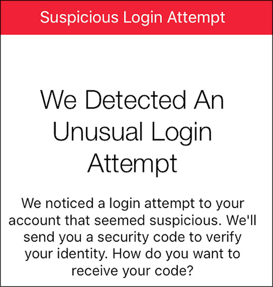 instagram détecte une activité suspecte
