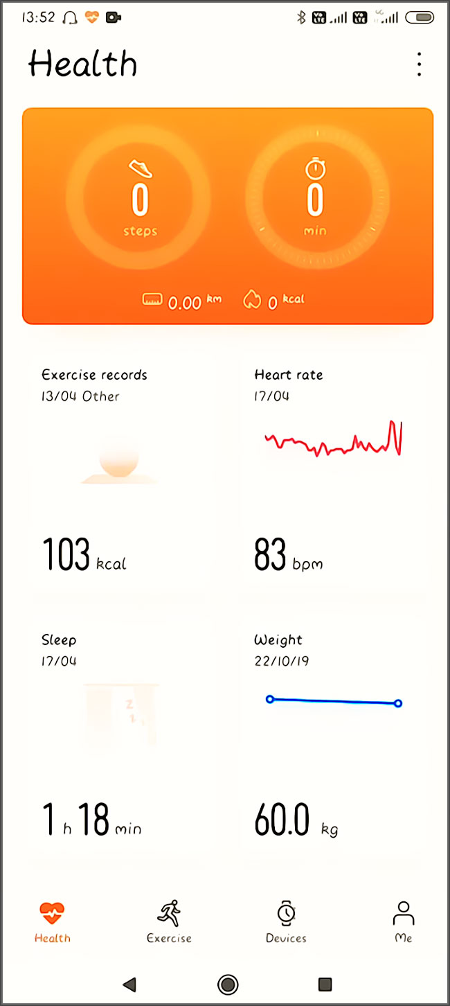 vue d'ensemble de l'application huawei health
