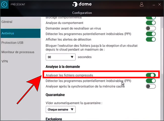 Voici les quelques ajustements à faire dans les paramètres de Panda Antivirus