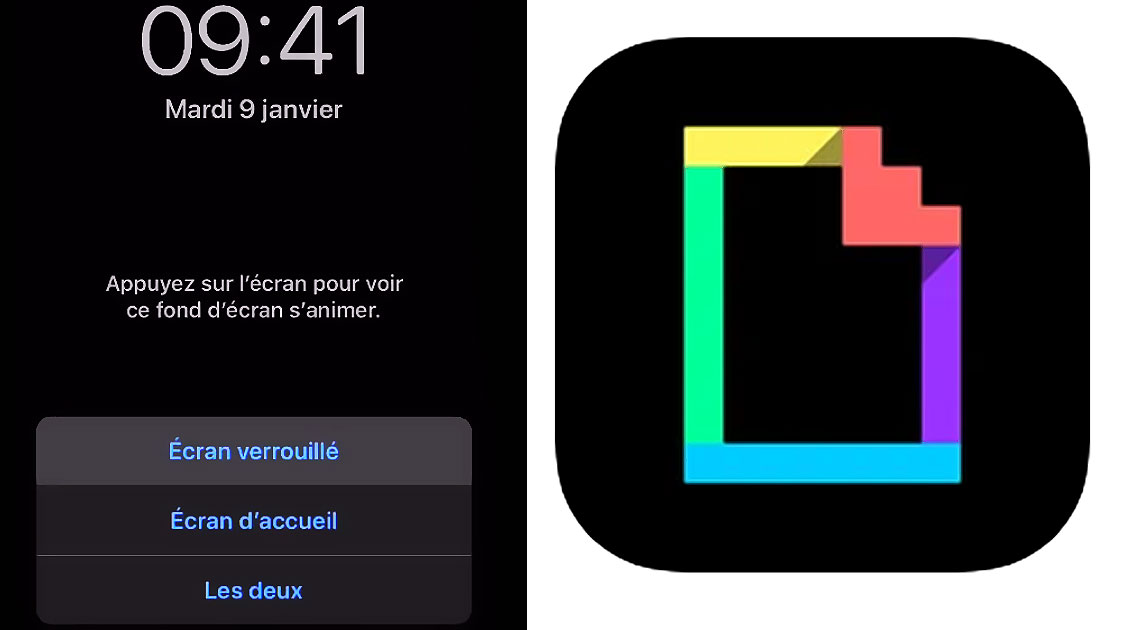 definir GIF fond decran en direct iphone