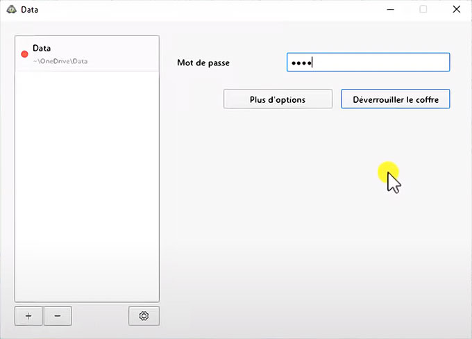 Déverrouiller un coffre Cryptomator