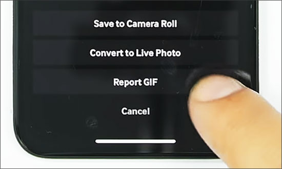 Les options de partage dans Giphy