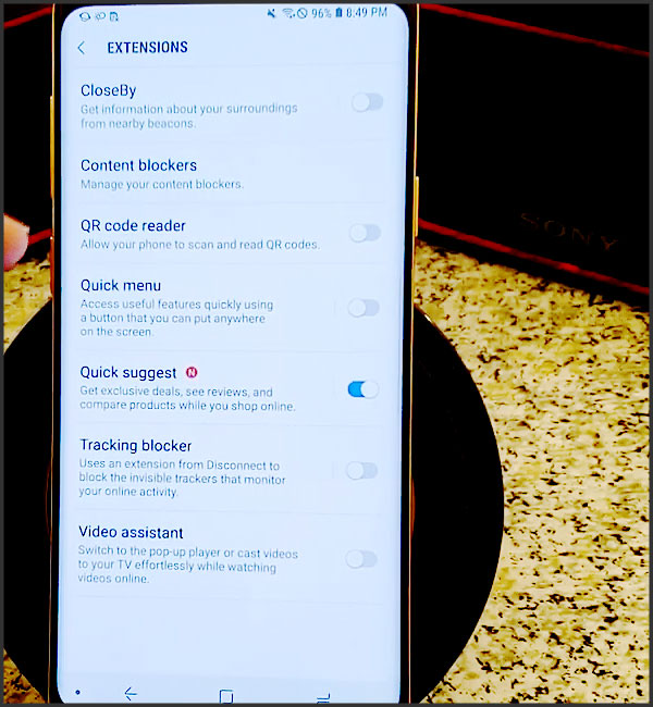 extensions samsung internet