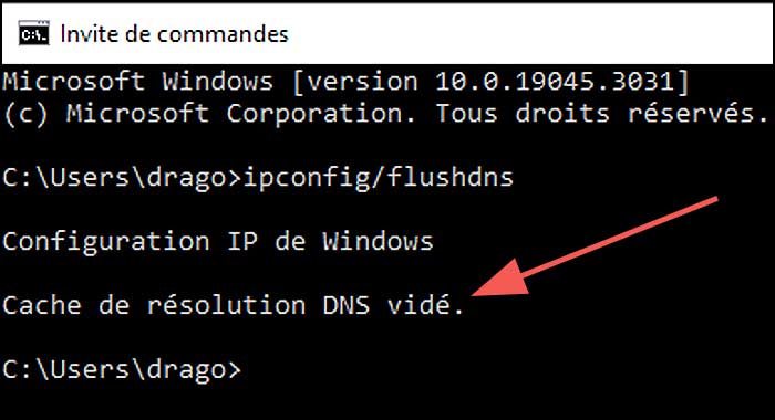 invite commandes dns vide
