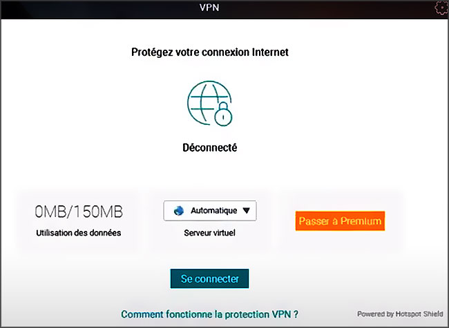 Avec Panda le VPN n'est inclus que dans la version Premium