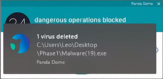 Pop-up "Virus détecté" par Panda