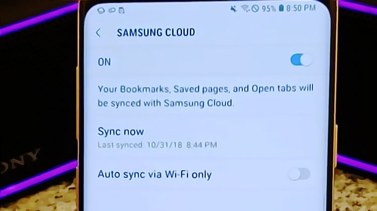 samsung cloud sur samsung internet