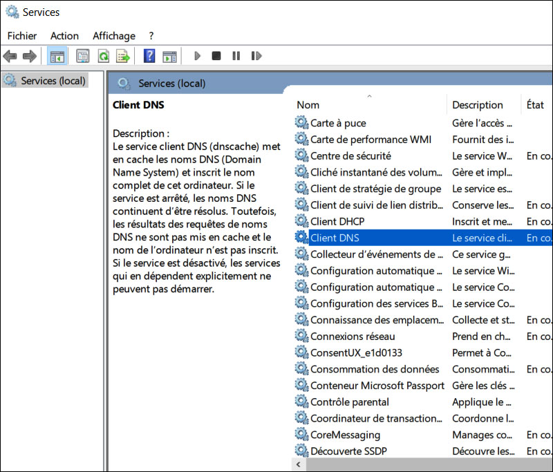 Services.msc client DNS