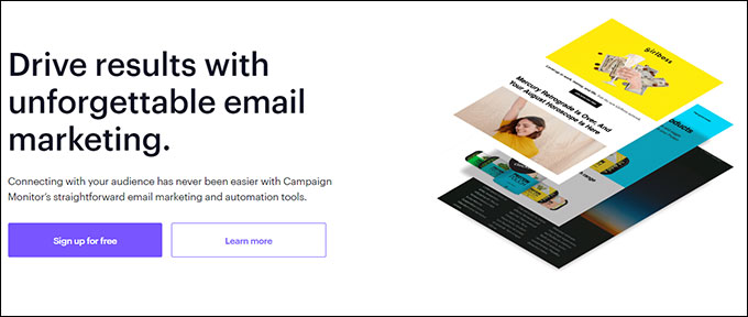 Le site Campaign Monitor