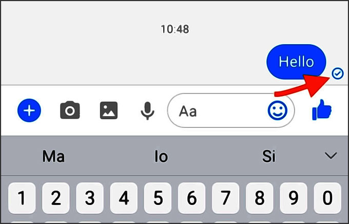 Icone Messenger : cercle bleu avec une encoche