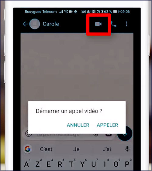 appel vidéo whatsapp