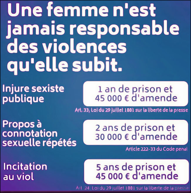Une femme n'est pas responsable des violences qu'elle subit