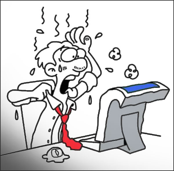 Un webmarketeur devant son ordinateur
