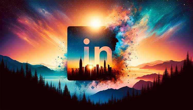 banniere linkedin dans le style photographie a double exposition
