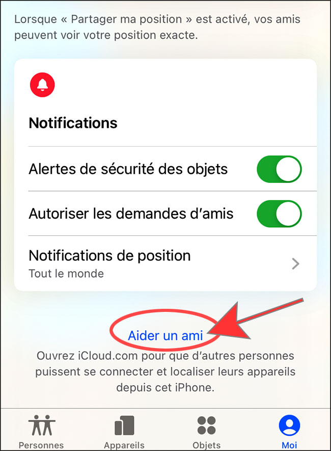 localiser / aider un ami