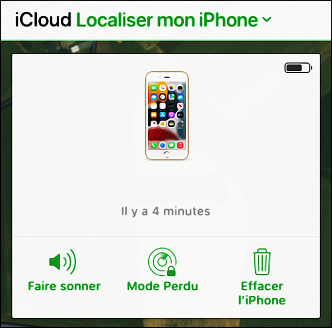 localiser mon iphone faire sonner mode perdu