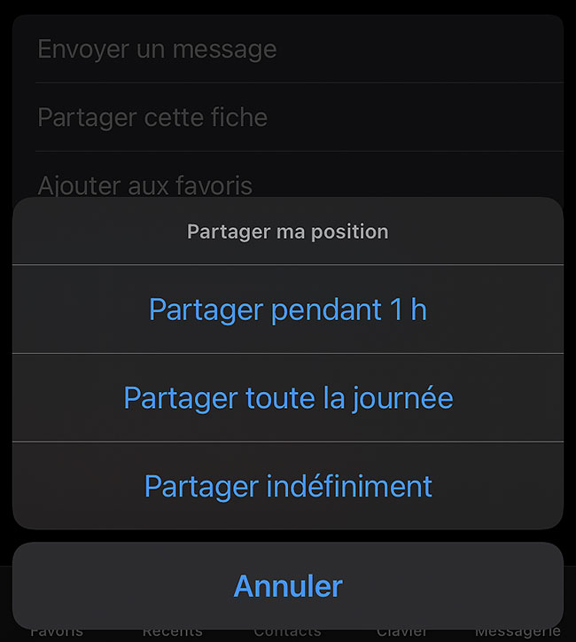 partager ma position avec un contact sur iphone