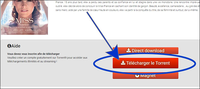 Télécharger un torrent sur Torrent9