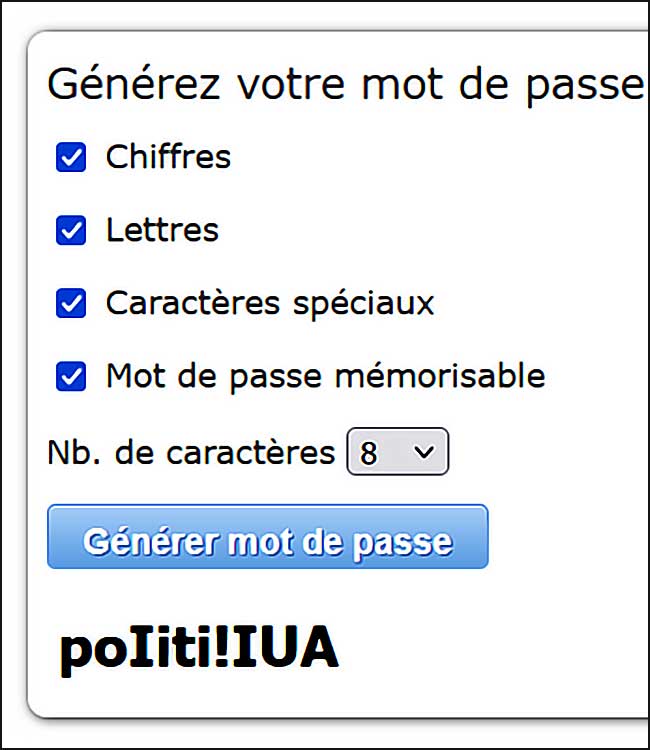 Generateur Mdp Memorisable Francais