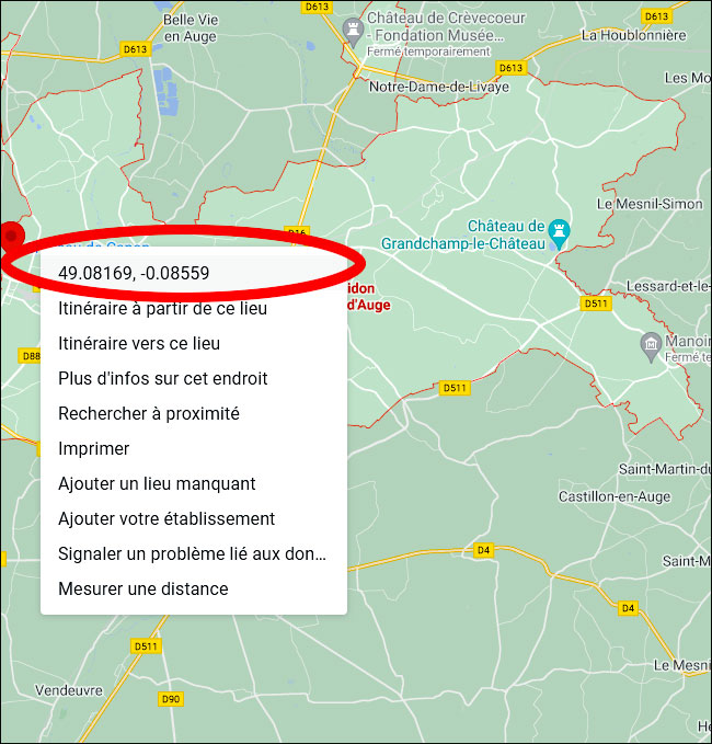 Longitude et lattitude sur Google maps avec un ordinateur Windows