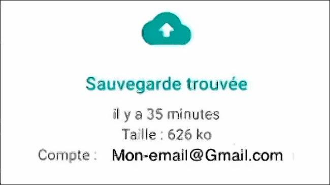 Sauvegarde Whatsapp trouvée