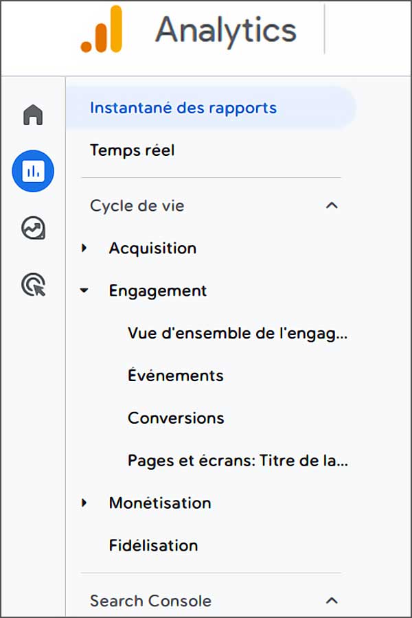 Interface d'un logiciel d'analytique web.