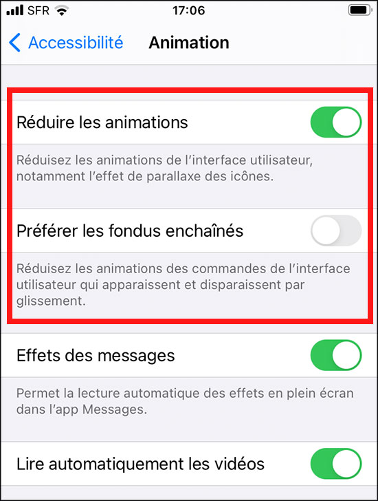 iPhone : Comment réduire les animations et les mouvements