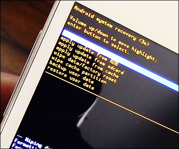 Android System Recovery (réinitialiser à l'état d'usine)