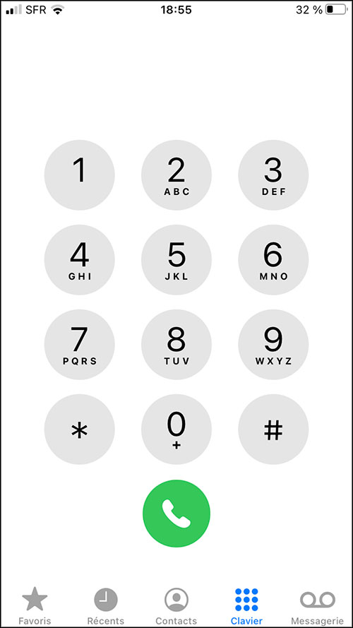 clavier iphone pour composer code secret