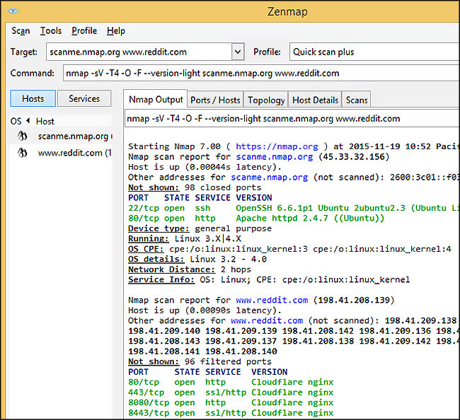 Zenmap : Screenshot