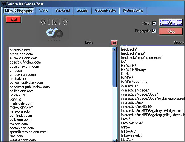 Wikto Screenshot