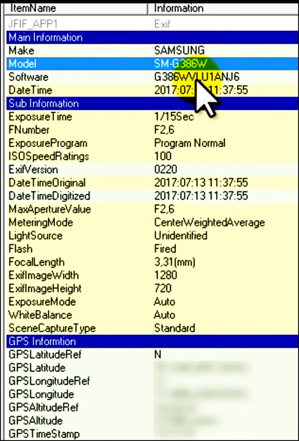 Extracting EXIF Data from Graphics Files using ExifReader