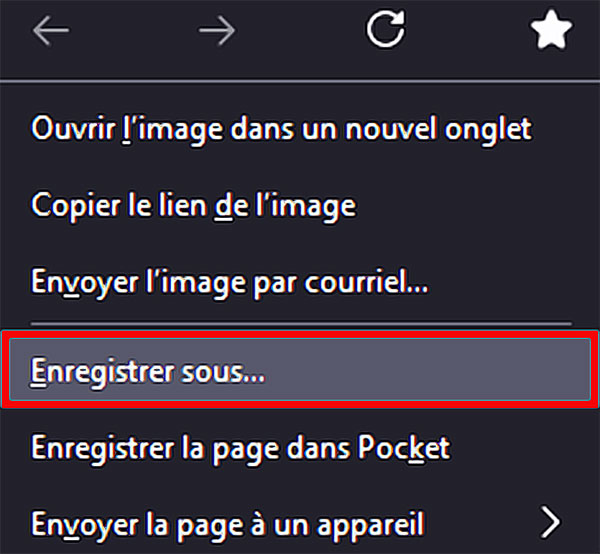 champ firefox enregistrer sous