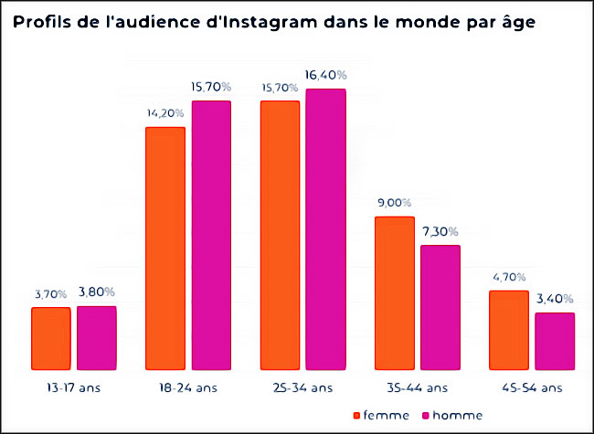 Graphique : audience d'Instagram dans le monde