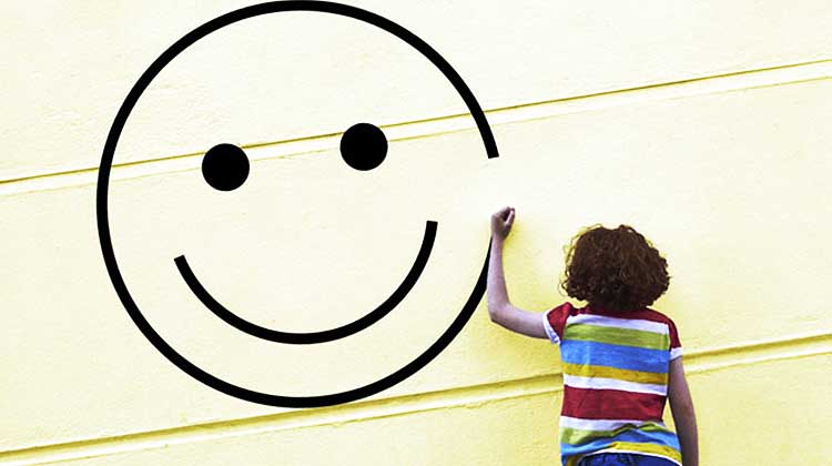 le concept de bonheur avec un smiley