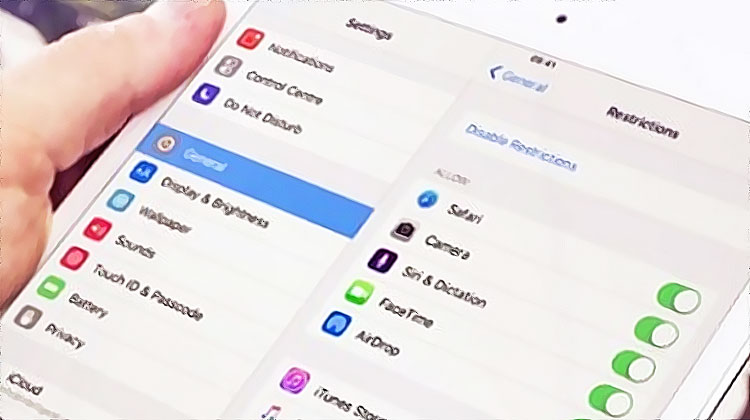 controle parental sur un ipad