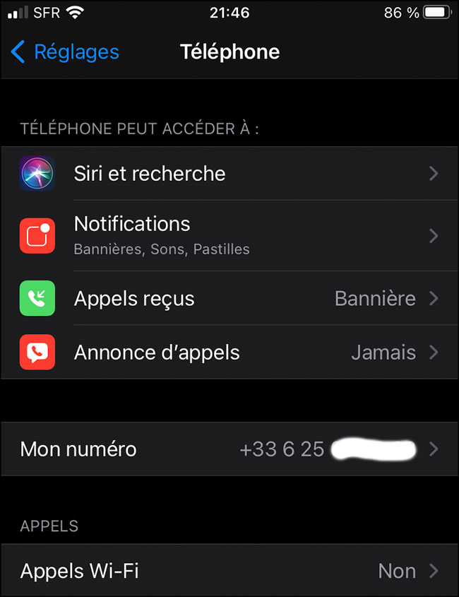 Trouver mon numéro de téléphone sur iPhone