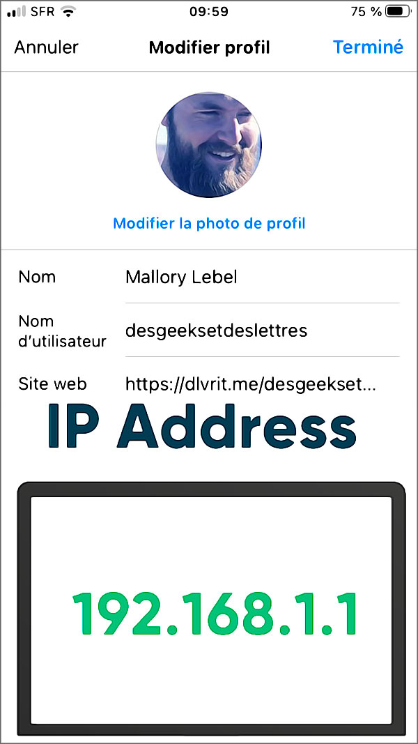 adresse ip sur instagram