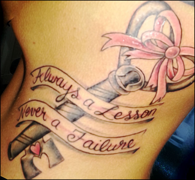 always a lesson never a failure (tatouage)