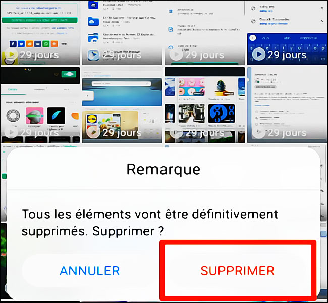 supprimer definitivement photos sur android