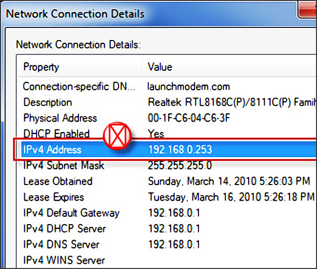 adresse ipv4 sous windows7